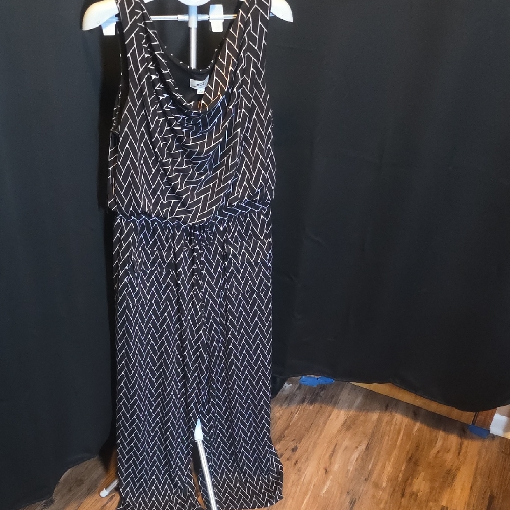 Soho Black and White Patterned Jumpsuit